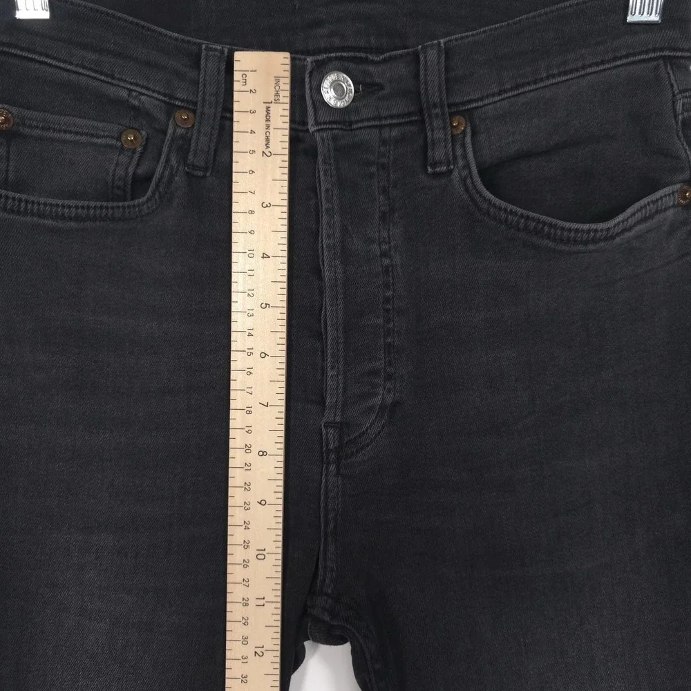 RE/DONE‎ Women's Jeans Size 28 LIVEINBLK Raw Hem Black Button Fly 196-3WHRAC